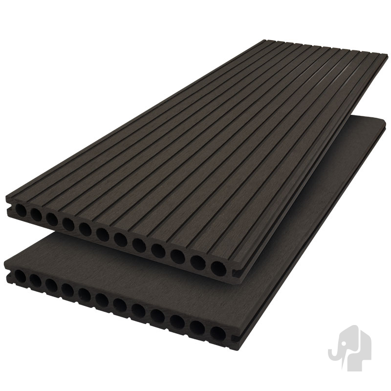 DuoWood Composiet Vlonderplank XWB Breed Lava Vlak - Groeven 25x250mm